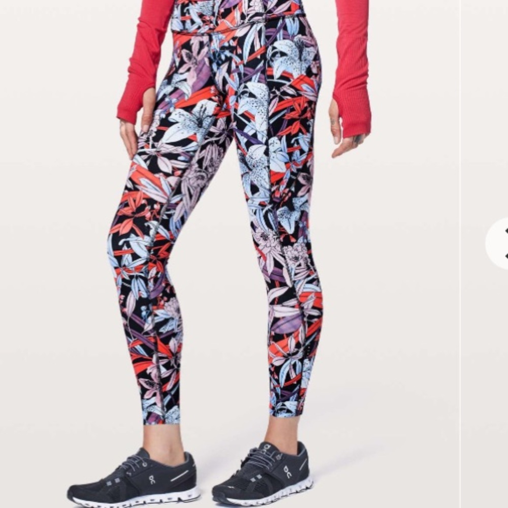 LULULEMON Fast N FREE athletic wear NULUX lush LILLIES leggings-size 6 EUC $188